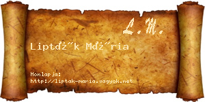 Lipták Mária névjegykártya
